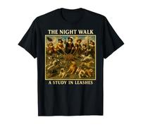 The Night Walk A Study in Leashes Funny Dog Owner Walking T-Shirt