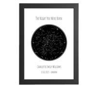 The Night You Were Born Personalised Star Constellation Map, Custom Nursery Decor, Wall Art Poster Present From Mum Or Dad For A New Baby Boy Or New Baby Girl For Birthday, Christmas Special Occasions