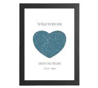 The Night You Were Born Print, Date of Your Choice, Personalised Baby Boy Gifts 1st Birthday Custom Heart Night Constellation Gift, Christening Present For Godson, Christmas, A5 A4 A3 Framed Unframed