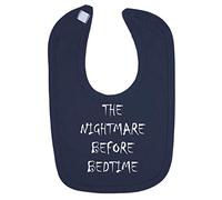 The Nightmare Before Bedtime Halloween Cotton Baby bib - Navy