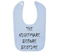 The Nightmare Before Bedtime Halloween Cotton Baby bib - Pastel Blue