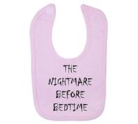 The Nightmare Before Bedtime Halloween Cotton Baby bib - Pastel Pink