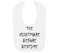 The Nightmare Before Bedtime Halloween Cotton Baby bib - White