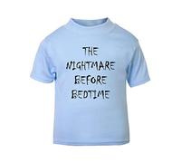 The Nightmare Before Bedtime Halloween Short Sleeve Cotton Toddler t Shirt, 3-4 Years, Pastel Blue