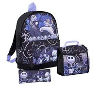 The Nightmare Before Christmas Backpack + Lunch Bag + Pencil Case Jack Skellington 3 Piece Bag Set for Kids and Adults