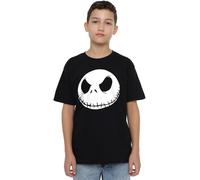 The Nightmare Before Christmas Boys Jack Face Black Unisex Kids T-Shirt, Black, 7-8 Years UK