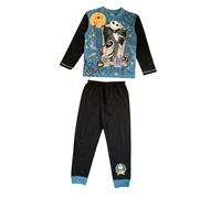The Nightmare Before Christmas Boys Pyjamas featuring Jack Skellington, Kids 2 Piece Set PJ’s, Nightwear, Black/Blue, Age 7-8 Years