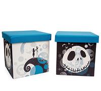 The Nightmare Before Christmas Disney Jack & Sally Storage Bins | Set of 2, Blue,16816