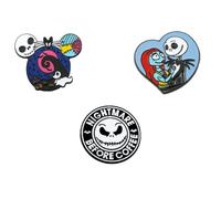 The Nightmare Before Christmas Enamel Pin Set - Creative and Cute Jack Sally Oogie Boogie Brooch Badge, Backpack Hat Series Cartoon Pins, Gifts for Men and Women Who Love Horror Movie Fans, moderate