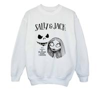 The Nightmare Before Christmas Girl's Jack & Sally Sweatshirt in White | Size: 12-13 Years The Nightmare Before Christmas White 12-13 Years