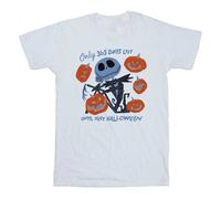 The Nightmare Before Christmas Girl's Only 365 Days Left Until Next Halloween Cotton T-Shirt in White | Size: 5-6 Years The Nightmare Before Christmas White 5-6 Years