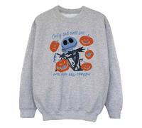 The Nightmare Before Christmas Girl's Only 365 Days Left Until Next Halloween Sweatshirt in Grey | Size: 9 Years The Nightmare Before Christmas Grey 9 Years