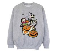 The Nightmare Before Christmas Girl's Pumpkin Sweatshirt in Grey | Size: 5-6 Years The Nightmare Before Christmas Grey 5-6 Years