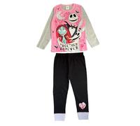 The Nightmare Before Christmas Girls Pyjamas Together Forever, 2 Piece Nightwear Set, Multicoloured Age 7-8 Years