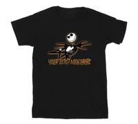 The Nightmare Before Christmas Girl's Your Worst Nightmare Cotton T-Shirt in Black | Size: 5-6 Years The Nightmare Before Christmas Black 5-6 Years