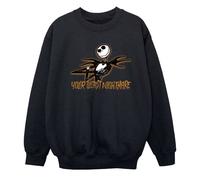 The Nightmare Before Christmas Girl's Your Worst Nightmare Sweatshirt in Black | Size: 5-6 Years The Nightmare Before Christmas Black 5-6 Years
