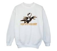 The Nightmare Before Christmas Girl's Your Worst Nightmare Sweatshirt in White | Size: 12-13 Years The Nightmare Before Christmas White 12-13 Years
