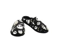 The Nightmare Before Christmas Jack Sally Adult Women's Scuff Slide On Slippers (Small, Black)