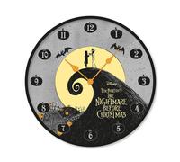 The Nightmare Before Christmas Wall Clock (Jack Skellington and Sally Design) 25cm Diameter - Official Merchandise, White
