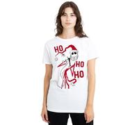 The Nightmare Before Christmas Jack Santa Ladies T Shirt, White, Medium