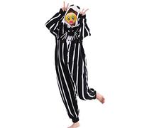 The Nightmare Before Christmas Jack Skellington Skeleton Romper Adult Men Women Unisex Animal Kigurumi Cosplay Pajamas Outfit Nonopnd Nightclothes Onesies Halloween Costume Clothing (M(162CM-171CM))