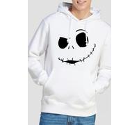 The Nightmare Before Christmas Men's Jack Face Hoodie White | Size: XL The Nightmare Before Christmas White XL