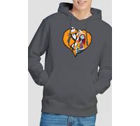 The Nightmare Before Christmas Men's Jack Sally Heart Hoodie Charcoal | Size: Medium The Nightmare Before Christmas Charcoal M