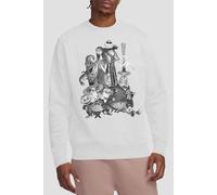 The Nightmare Before Christmas Men's Jack Sally Monster Draw Sweatshirt White | Size: Large The Nightmare Before Christmas White L