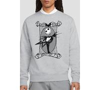 The Nightmare Before Christmas Men's Jack Skellington Frame Sweatshirt Light Grey | Size: Medium The Nightmare Before Christmas Light Grey M