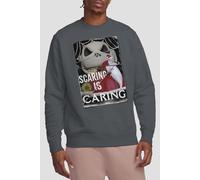 The Nightmare Before Christmas Men's Scaring is Caring Sweatshirt Charcoal | Size: Medium The Nightmare Before Christmas Charcoal M