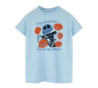 The Nightmare Before Christmas Women's Only 365 Days Left Until Next Halloween Cotton Boyfriend T-Shirt in Baby Blue | Size: XL The Nightmare Before Christmas Baby Blue XL