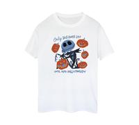 The Nightmare Before Christmas Women's Only 365 Days Left Until Next Halloween Cotton Boyfriend T-Shirt in White | Size: 5XL The Nightmare Before Christmas White 5XL