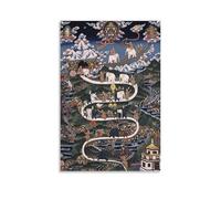 The Nine Stages of Abiding Buddhist Path of Samatha Poster Wall Art Poster Prints Home Decor Picture Canvas Painting Posters 20x30inch(50x75cm)