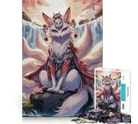 The Nine Tailed Kitsune Jigsaw Puzzles 1000 Pieces for Adults Memory Boost Warm Time Image Assembly Fine Art Piece (38x26cm)