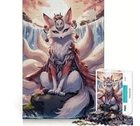 The Nine Tailed Kitsune Jigsaws 1000 Pieces for Adults Brain Challenge Toy Peaceful Time Clear Cut Art Collectible (38x52cm)