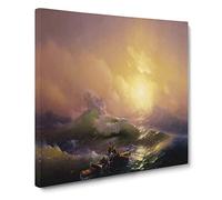 The Ninth Wave by Ivan Aivazovsky Canvas Print | Gallery Wrapped 30mm Frame Wall Art | 20x20 inches | Ready to Hang | Modern Seascape Picture | Living Room Bedroom Lounge Office