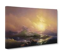 The Ninth Wave By Ivan Aivazovsky Canvas Print | Gallery Wrapped 30mm Frame Wall Art | 30x20 inches | Ready to Hang | Coastal Seascape Picture | Living Room Bedroom Lounge Office