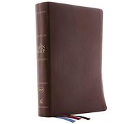 The NKJV, Open Bible, Brown Genuine Leather, Red Letter, Comfort Print: Complete Reference System