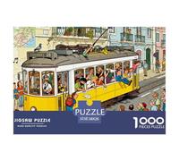 The No. 28 Tram in Lisbon Is Packed Wooden Jigsaw Puzzle Waterproof 1000 Piece Puzzles for Adults Impossible Home Decoration