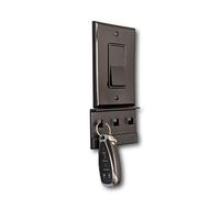 The No-Screwups Key Hook Organizer by Mount Genie (Black, 1-Pack): Wall Mount with No Damaging Screws or Tape. Installs in Seconds on Any Light Switch. Great for Entryway, Mudroom, Kitchen, Office