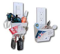 The No Screwups Switch Pocket Wall Organizer and Key Hook (White, 1-Pack): Installs in Seconds on Any Switch or Outlet with No Screws or Tape. Great for Bedrooms, Kitchens, Bathrooms, Garages, Offices