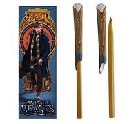 The Noble Collection Fantastic Beasts Newt Scamander Wand Pen and Bookmark - 9in (23cm) Officially Licensed Film Set Movie Props Wand Gifts Stationery