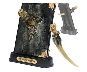 The Noble Collection Harry Potter Basilisk Fang and Tom Riddle Diary Sculpture - 9in (23cm) Resin Horxcrux Replica - Officially Licensed Film Set Movie Props Gifts