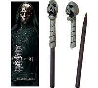 The Noble Collection Harry Potter Death Eater Skull Wand Pen and Bookmark - 9in