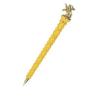 The Noble Collection Harry Potter Gold-Plated Hufflepuff Pen - 8in (21cm) Topped With Hufflepuff House Mascot Officially Licensed Harry Potter Movie Stationery Gifts