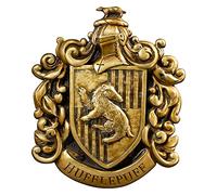 The Noble Collection Harry Potter Hufflepuff Crest Wall Art - 11in (28cm) Elegant Gold Resin Wall Plaque - Officially Licensed Film Set Movie Props Gifts