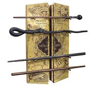 The Noble Collection Harry Potter Marauders Wand Set With Display Stand - 31.5in (43cm) 4 Wizard Wands With Marauders Map Display Stand - Officially Licensed Film Set Movie Props Wands Gifts