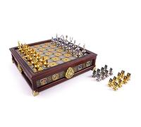The Noble Collection Harry Potter Quidditch Chess Set Silver & Gold Plated - Hardwood Chess Board with 4 Hogwarts House Piece Sets - Officially Licensed Movie Props Gifts