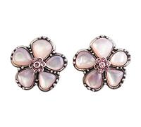 The Noble Collection - Hermione's Yule Ball Earrings | 1.5cm Sterling Silver, Pink Crystal | Authentic Replica from Harry Potter Film | Gift Box Included, Pink, Silver, Crystal