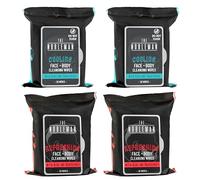 The Nobleman 4 Pack Aloe Infused Face & Body Cleansing Wipes: 2 Charcoal Packs of Chamomile and 2 Eucalyptus Cooling Packs (120 ct.)
